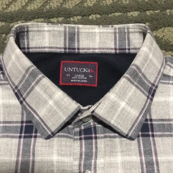 UNTUCKit Lightweight Flannel Shirt (L) - Picture 2 of 5